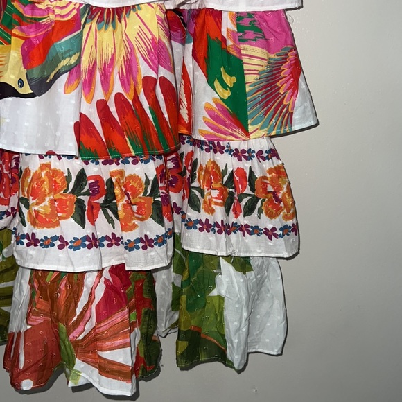 Farm Rio Mixed Prints Layered Tiered Floral Dress - Picture 7 of 12